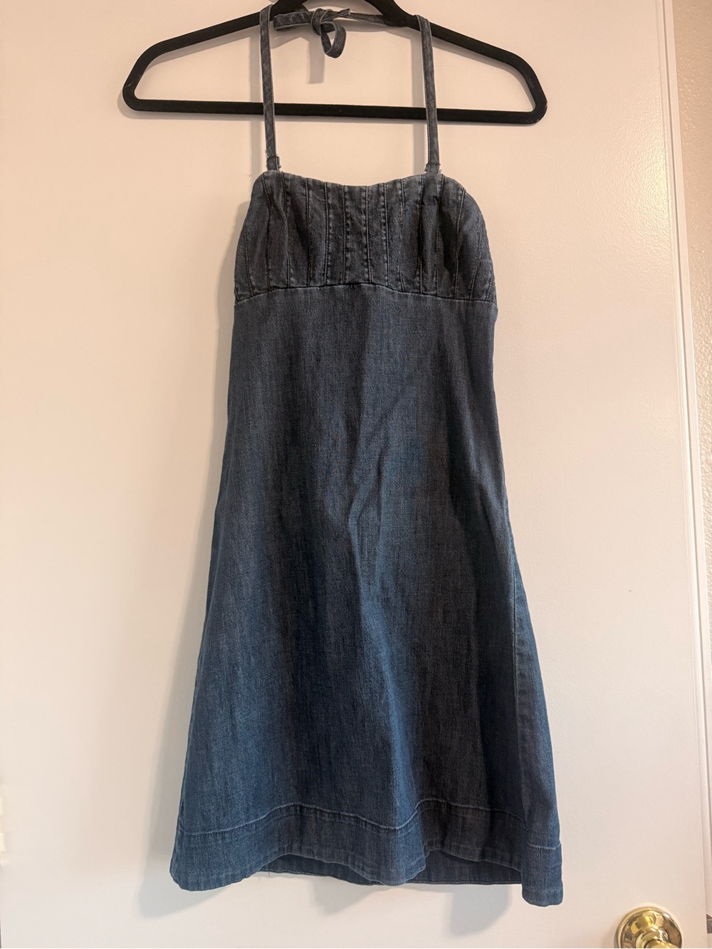 Women’s Dark Denim Halter Dress - Blue
